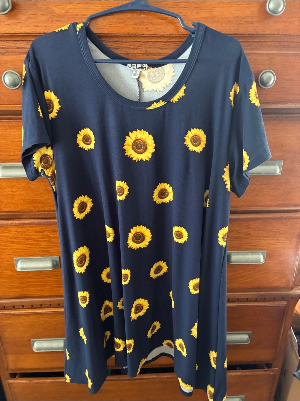J for Justify Navy Sunflower Print Mini Dress